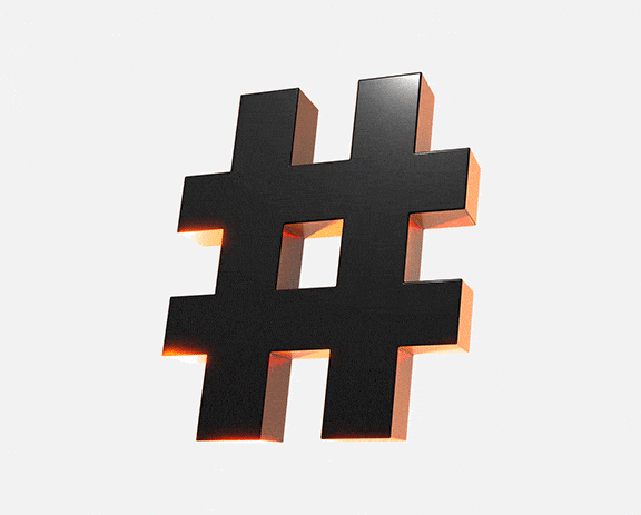 3d Animated Icon Hashtag